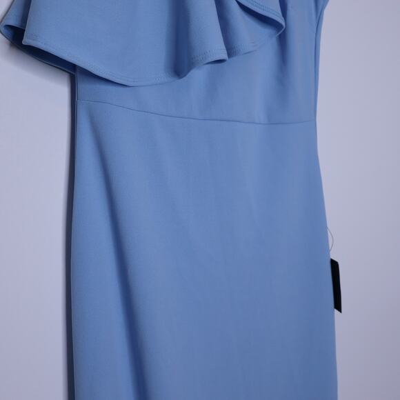 LULUS NEW Last Forever One-Shoulder Ruffled Maxi Dress Powder Blue Women's S - Picture 7 of 13